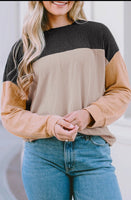 Ribbed Color-block Long Sleeve